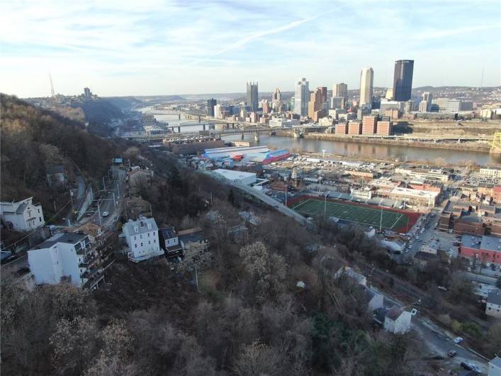 Aerial view from the property.