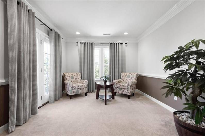 Sitting Room with private Deck in Owner's Suite.