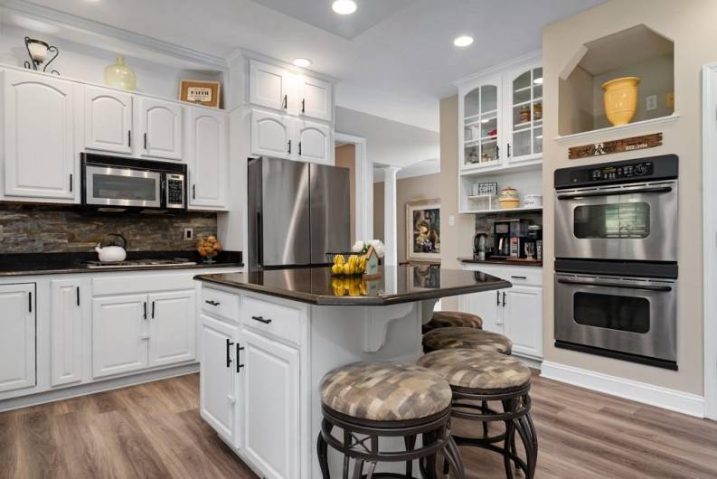 kitchen with SS appliances -double wall ovens