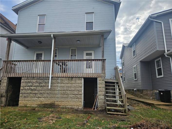 View of back covered porch