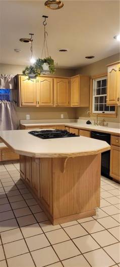 Tons of room to gather around the kitchen Island