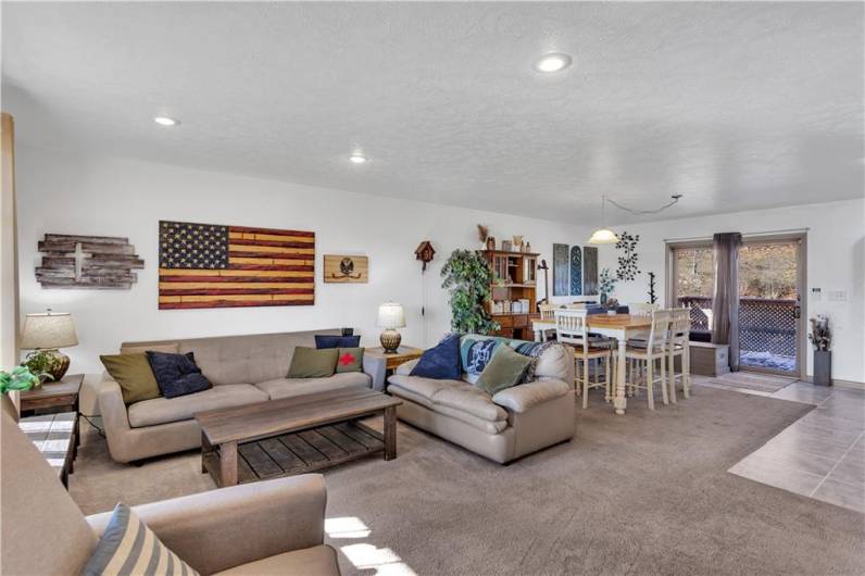 Living room opens to dining room