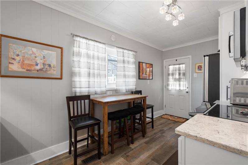 Eat in kitchen dining area overlooking the backyard entertaining areas.