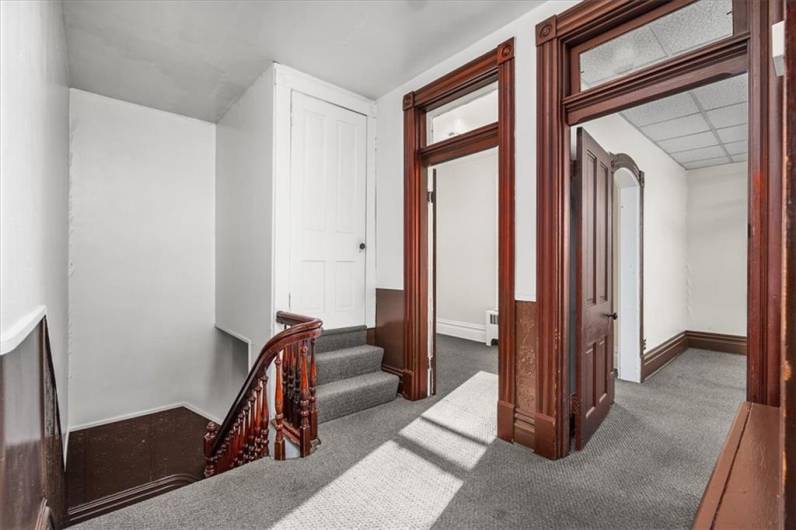 Landing hallway on second floor apartment.