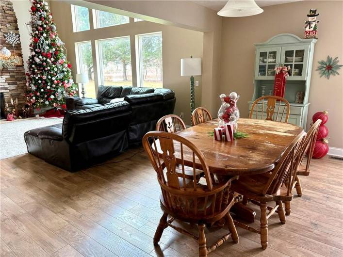 View of the Dining Area into the Living Room.