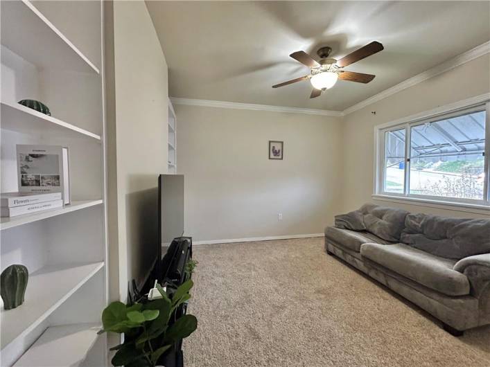 Large living room with natural light