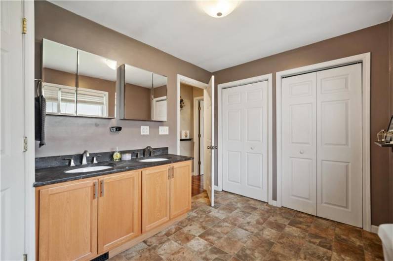 Double Linen Closets in Bathroom