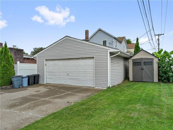 2 Car Garage & Storage Shed