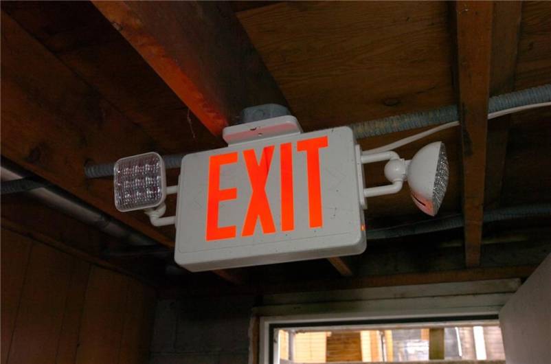 Emergency exit lighting.