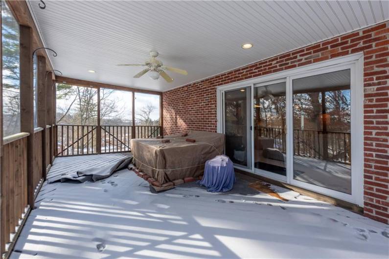 This deck is so large that you could have a dining set out here and a living set with a TV!!  Spend your summer out here watching the Buccos!