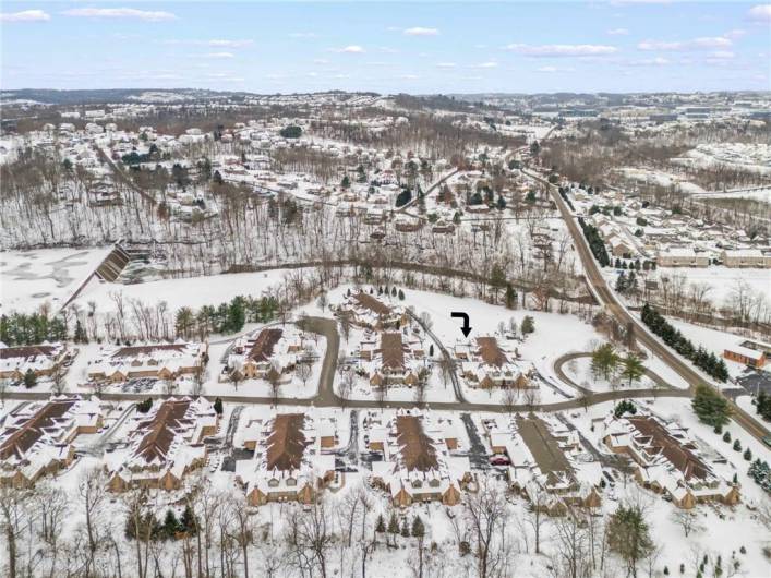 Aerial View 206 Green Village Drive