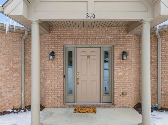 Exterior Front Porch Entry 206 Green Village Drive