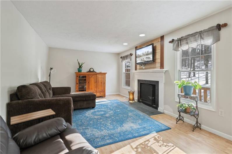 Natural light floods the inviting family room.