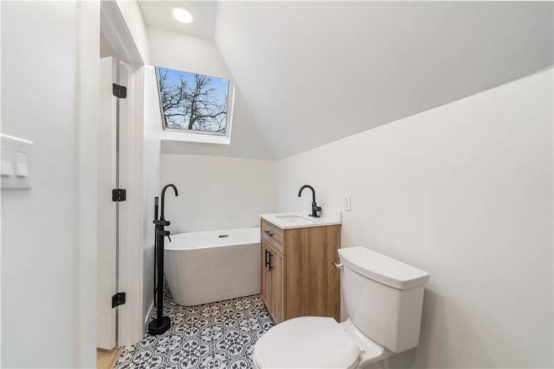 Soak your cares away in the third floor soaking tub!