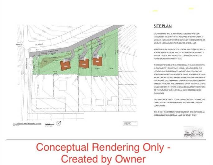 Conceptual rendering created by owner many years ago, depicting his vision for home sites on this lot.