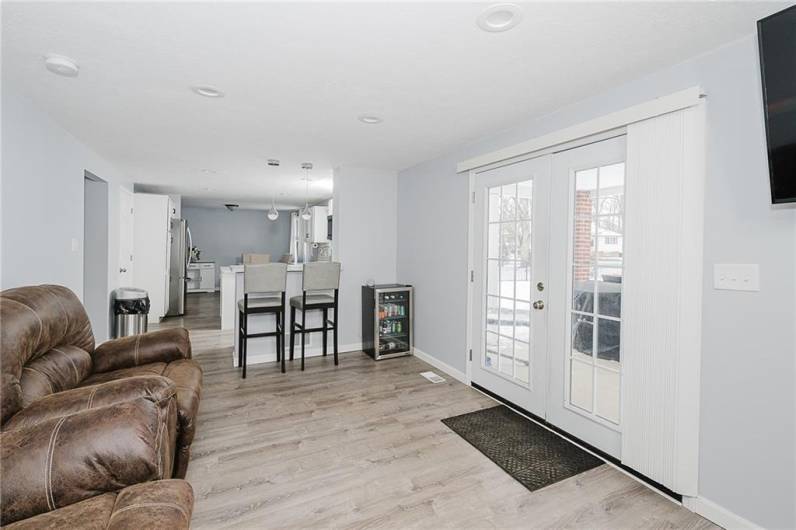 view of French doors to rear covered patio