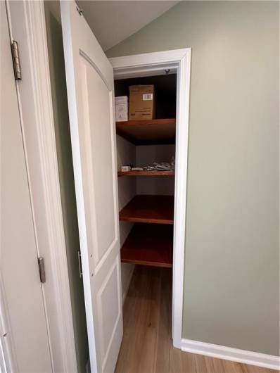 Storage closet in kitchen.