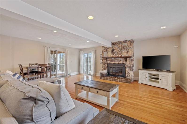 Family room showing gorgeous hardwood floors