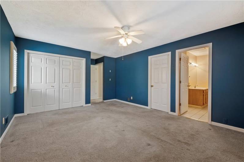 two large closets; one walk-in.