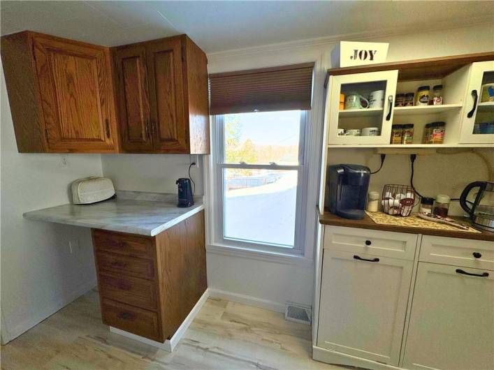 Main level kitchen, coffee bar.