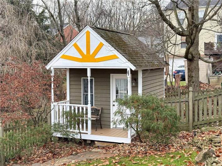 Rear shed with electric.