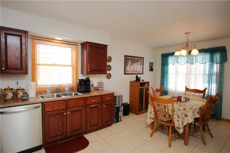 Double Bowl Stainless Steel Sink and Beautiful Wood Trimmed Windows