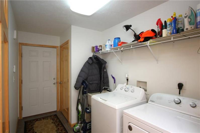 Great Location just off hallway & garage for 1st Floor 12x6 Laundry Room w/ Washer & Dryer Included in Sale