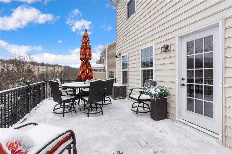 The door from the dining area leads to the new 22x12 composite deck with aluminum railings.