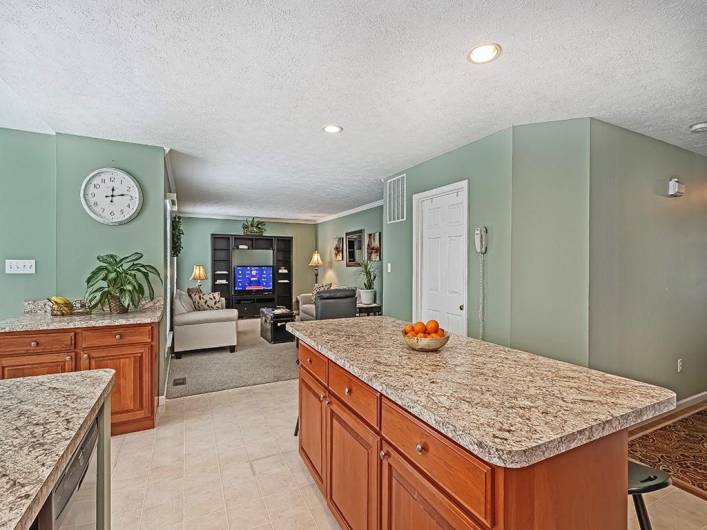 View from Kitchen to the Family Room.