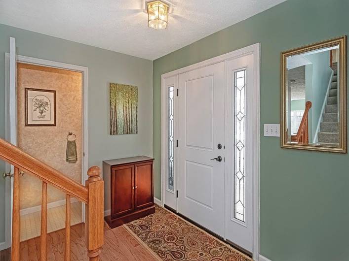 Entry with convenient half bath on main floor.