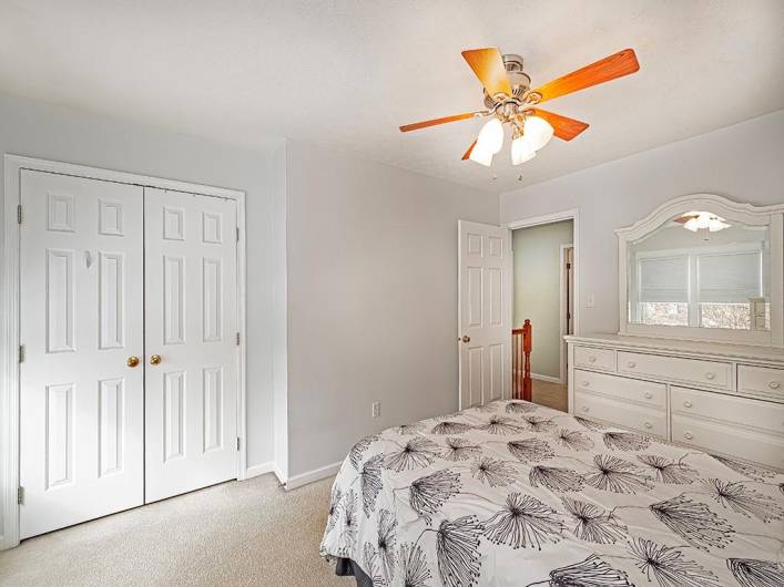 Like BR #2 features a double closet and ceiling fan.