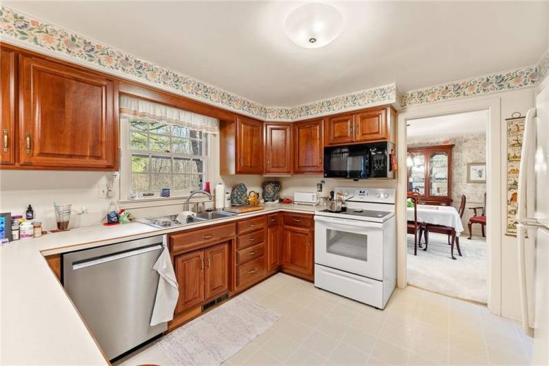 The spacious kitchen right off of the formal dining room