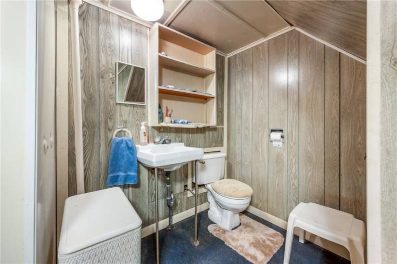 Bathroom #3 is located on the lower level and has a shower.