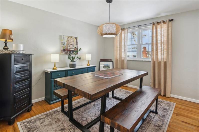 A more formal dining space just off the kitchen