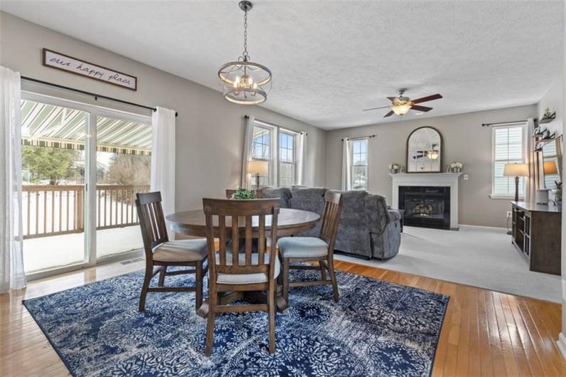 Cozy breakfast nook, the perfect spot to enjoy your morning coffee, open to the family room for seamless living.