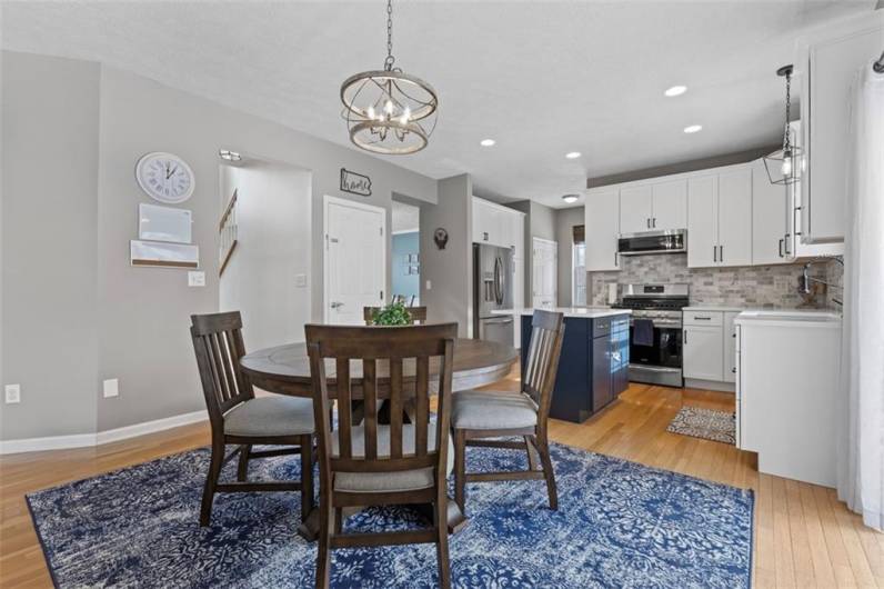 Charming breakfast nook, perfectly positioned to connect with the kitchen for easy, everyday dining.