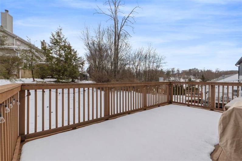 Step outside to your own peaceful retreat – a spacious composite deck off the kitchen, perfect for enjoying sunset moments and making memories with loved ones.