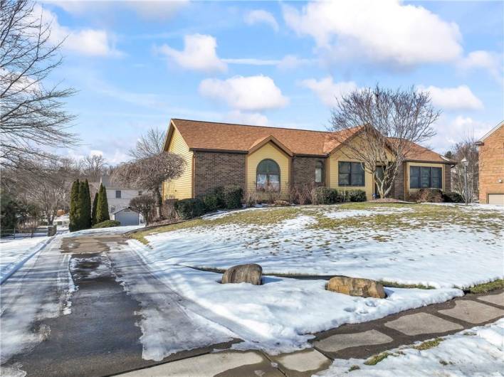 Large driveway to back of stucture and garages