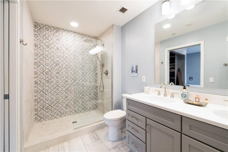 Decorative ceramic tile shower!