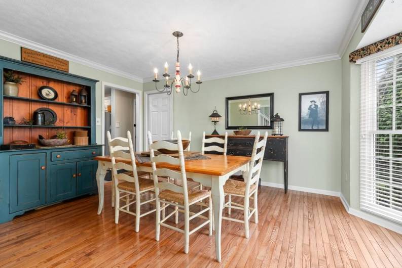 dinning room is spacious and has easy access to kitchen