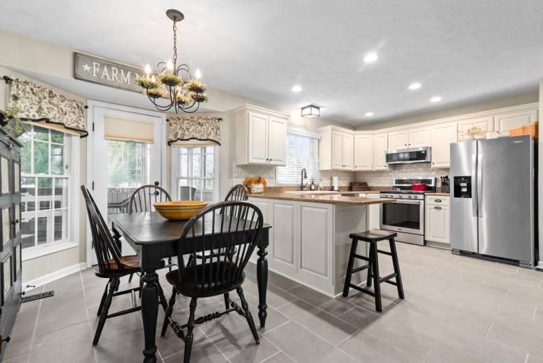 Kitchen eating area with porch access