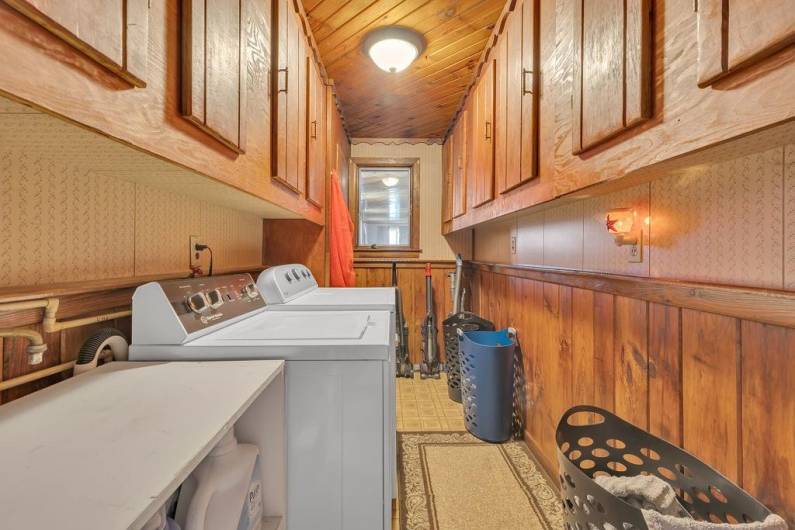 Laundry room and plenty of storage.