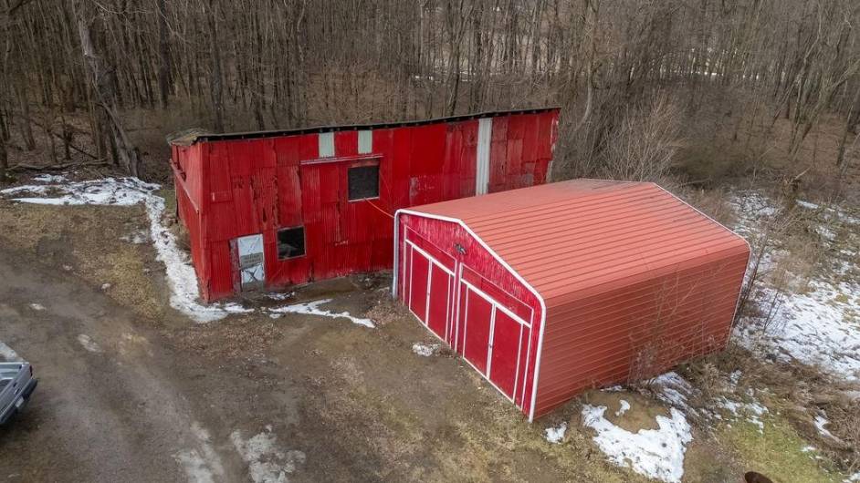 Aerial shot of out buildings.