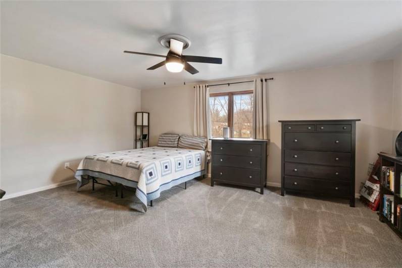 The roomy master bedroom is 18' x 13'...plenty of room for your personal belongings and furniture.