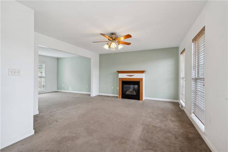 Kitchen open into Living Room