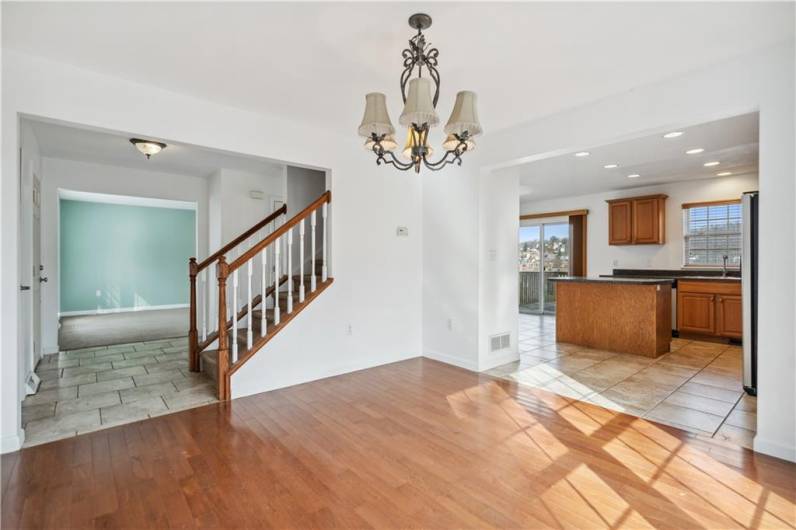 Dining Room open into Living Room and Kitchen