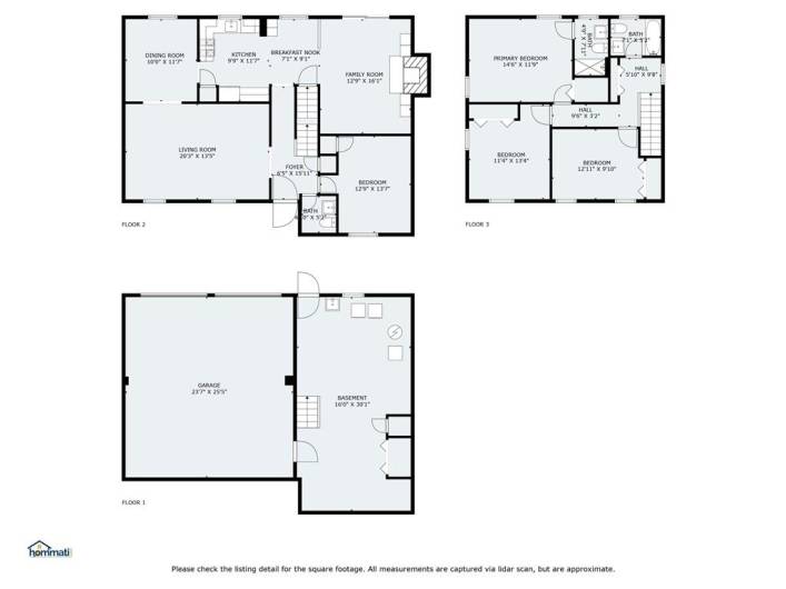 3 Level Floor Plan