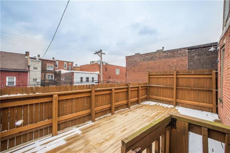 Large private second floor deck