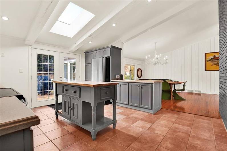 Spacious kitchen seamlessly opens to dining room