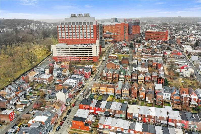 Look how close you are to Children's Hospital. Perfect location if you work there! The duplex is the one you see with the awning off of the 2nd floor.